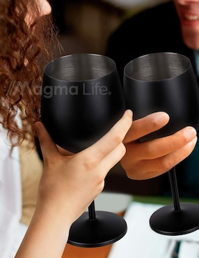 Set de copas para vino tinto Magma Life de acero inoxidable