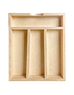 Porta Cubiertos Haus Caja Organizadora De Madera