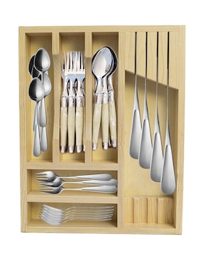Porta cubiertos haus organiza cubiertos de madera