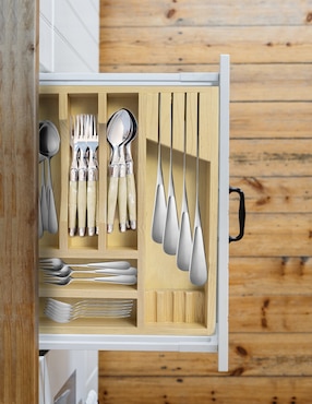 Porta cubiertos haus organiza cubiertos de madera