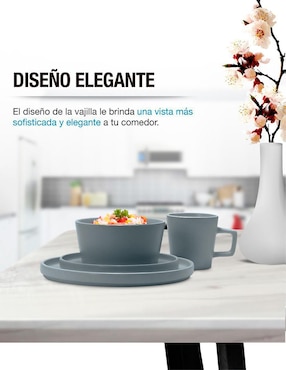 Vajilla cerrada Casa Litus de porcelana para 4 personas