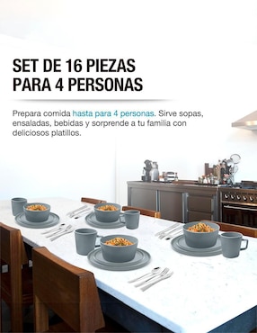 Vajilla cerrada Casa Litus de porcelana para 4 personas