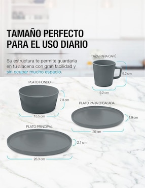 Vajilla cerrada Casa Litus de porcelana para 4 personas