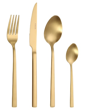 Set cubiertos Haus Glow de acero inoxidable 16 piezas