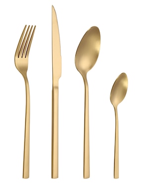 Set cubiertos Haus Glow de acero inoxidable 16 piezas