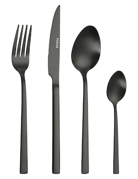 Set cubiertos Haus Glow de acero inoxidable 24 piezas