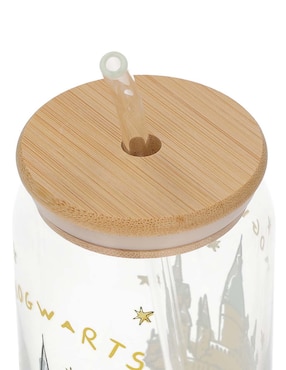 Vaso con tapa y popote Haus Kids Harry Potter de Vidrio con 3 piezas
