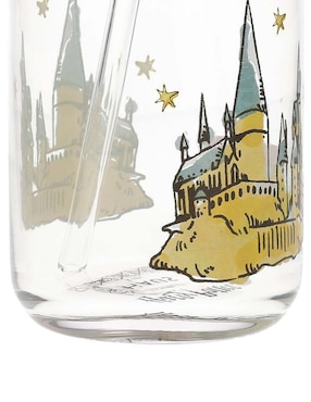 Vaso con tapa y popote Haus Kids Harry Potter de Vidrio con 3 piezas