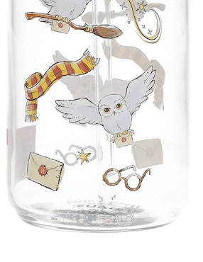 Vaso con tapa y popote Haus Kids Harry Potter de Vidrio con 3 piezas