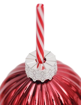 Vaso con tapa y popote navideño Christmas Spirit de vidrio