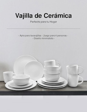 Vajilla cerrada Idea Nuova de cerámica para 4 personas