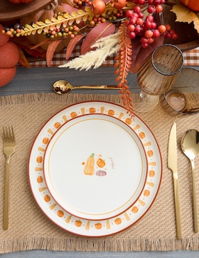 Plato ensalada Haus Harvest Pumpkins de stoneware