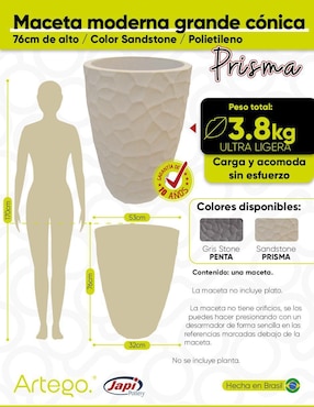 Maceta Artego Ultra Ligera JAPI de plástico