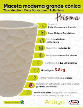 Maceta Artego Ultra Ligera JAPI de plástico