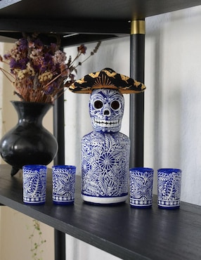 Licorera Mexskeletons Mezcal forma irregular