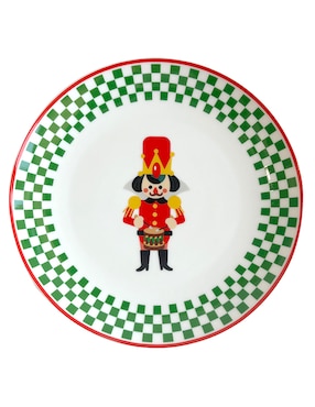 Plato postre navideño Haus Holidays Nutcracker de porcelana