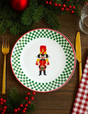 Plato postre navideño Haus Holidays Nutcracker de porcelana