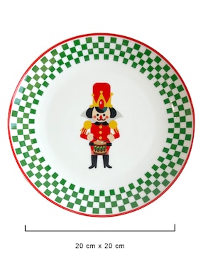 Plato postre navideño Haus Holidays Nutcracker de porcelana