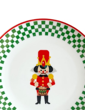 Plato postre navideño Haus Holidays Nutcracker de porcelana