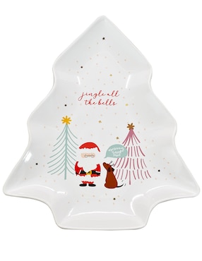 Charola decorativa navideña Haus Holidays de porcelana