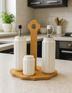 Set de aceite y vinagre Haus de porcelana