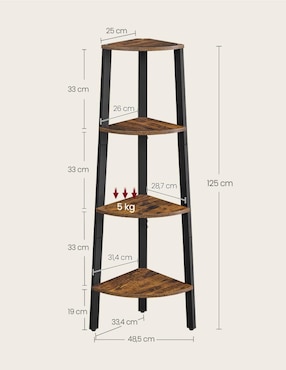Estante de madera con metal Vasagle Barnet MLLS34X