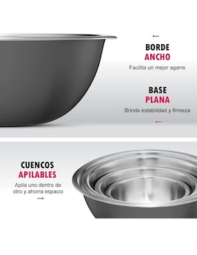 Set bowl Royal Haus By Apolo 3 piezas de acero inoxidable