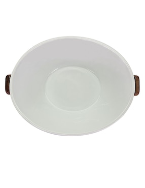 Ensaladera Haus de madera acacia y cerámica
