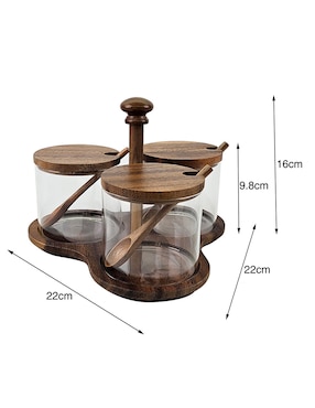 Set salsera Haus de madera 390 ml