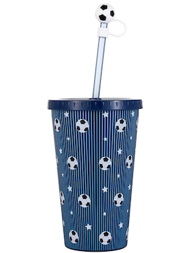 Vaso con tapa y popote Haus Kids de plástico
