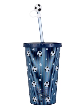 Vaso con tapa y popote Haus Kids de plástico