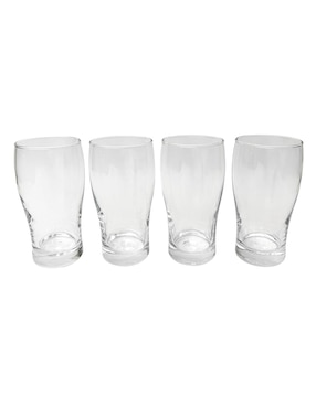 Vaso para cerveza Haus de vidrio con 4 piezas
