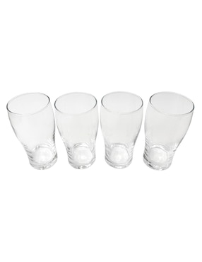 Vaso para cerveza Haus de vidrio con 4 piezas