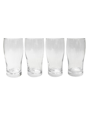 Vaso para cerveza Haus de vidrio con 4 piezas