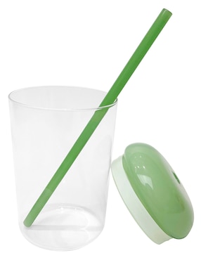 Vaso con tapa y popote Haus con 3 piezas