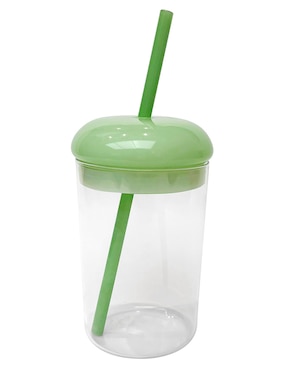 Vaso con tapa y popote Haus con 3 piezas