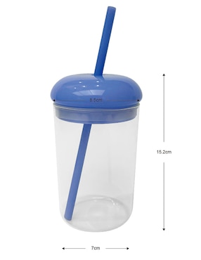 Vaso con tapa y popote Haus