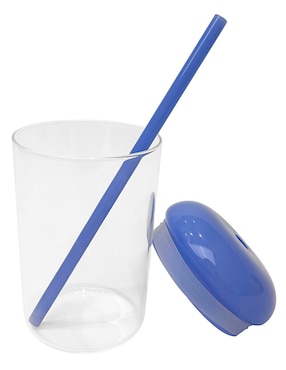 Vaso con tapa y popote Haus