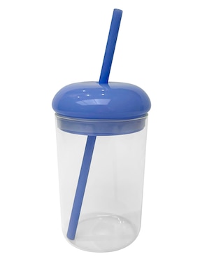 Vaso con tapa y popote Haus