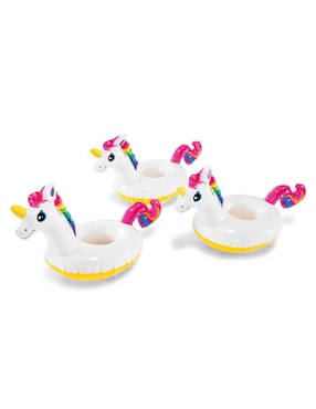 Set de portavaso Intex Sand & Summer Unicornio de PVC 4 piezas