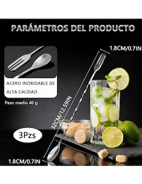 Set agitadores de bebidas Xtellar de acero inoxidable