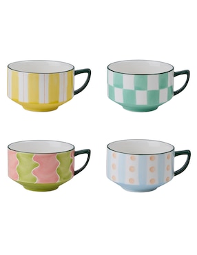 Set de tazas americana Haus Summug 4 piezas