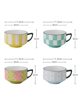 Set de tazas americana Haus Summug 4 piezas