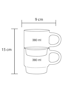 Set de tazas americanas Haus Teilor 2 piezas