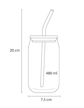 Vaso con tapa y popote Crown Baccara Mundial de vidrio