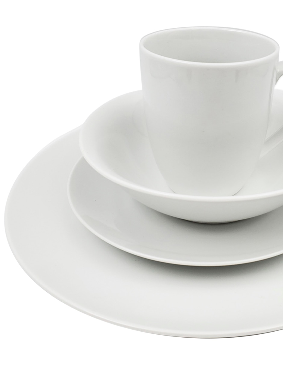 Vajilla cerrada white de porcelana para 4 personas 2