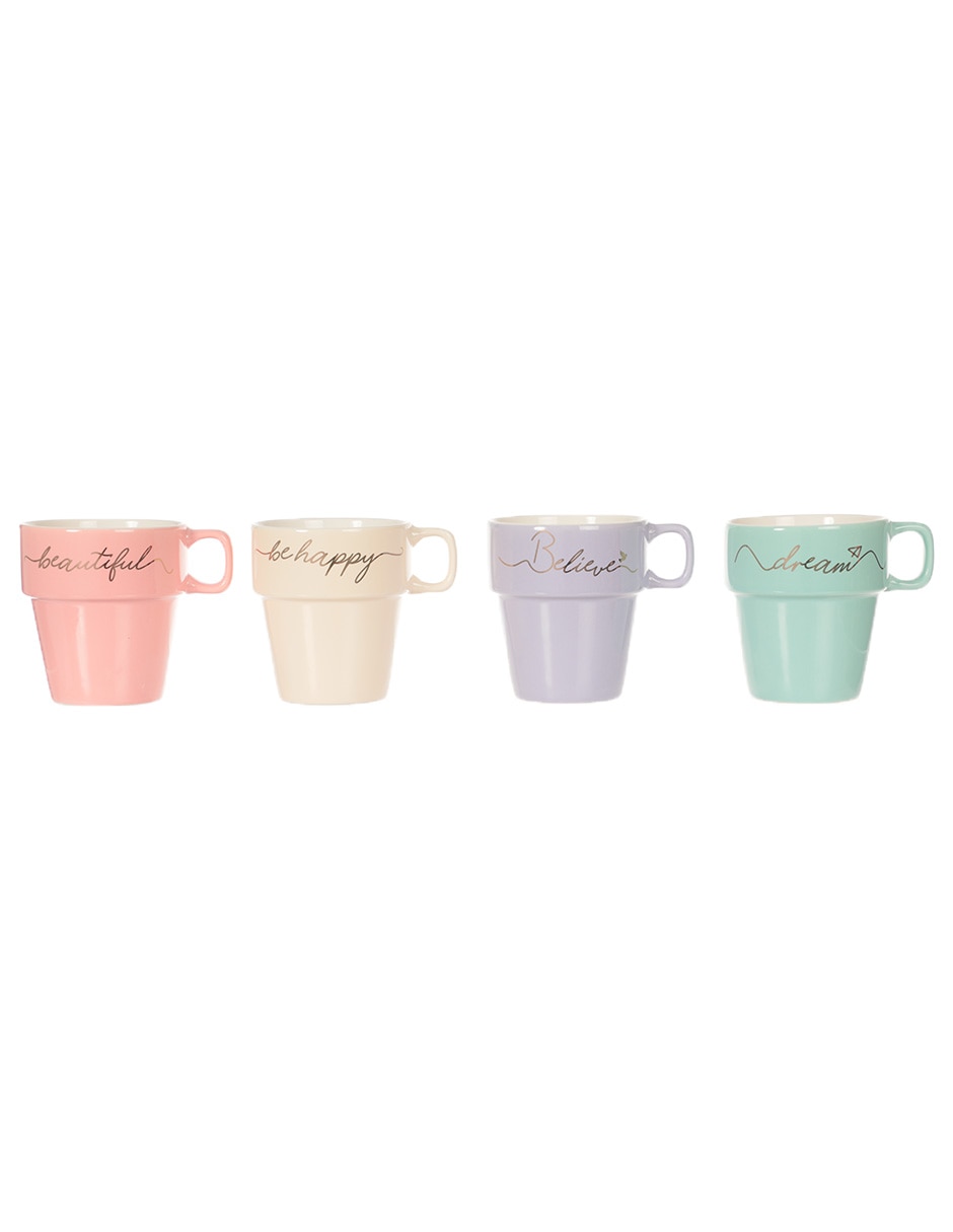 Set tazas americana Phrases 5 piezas