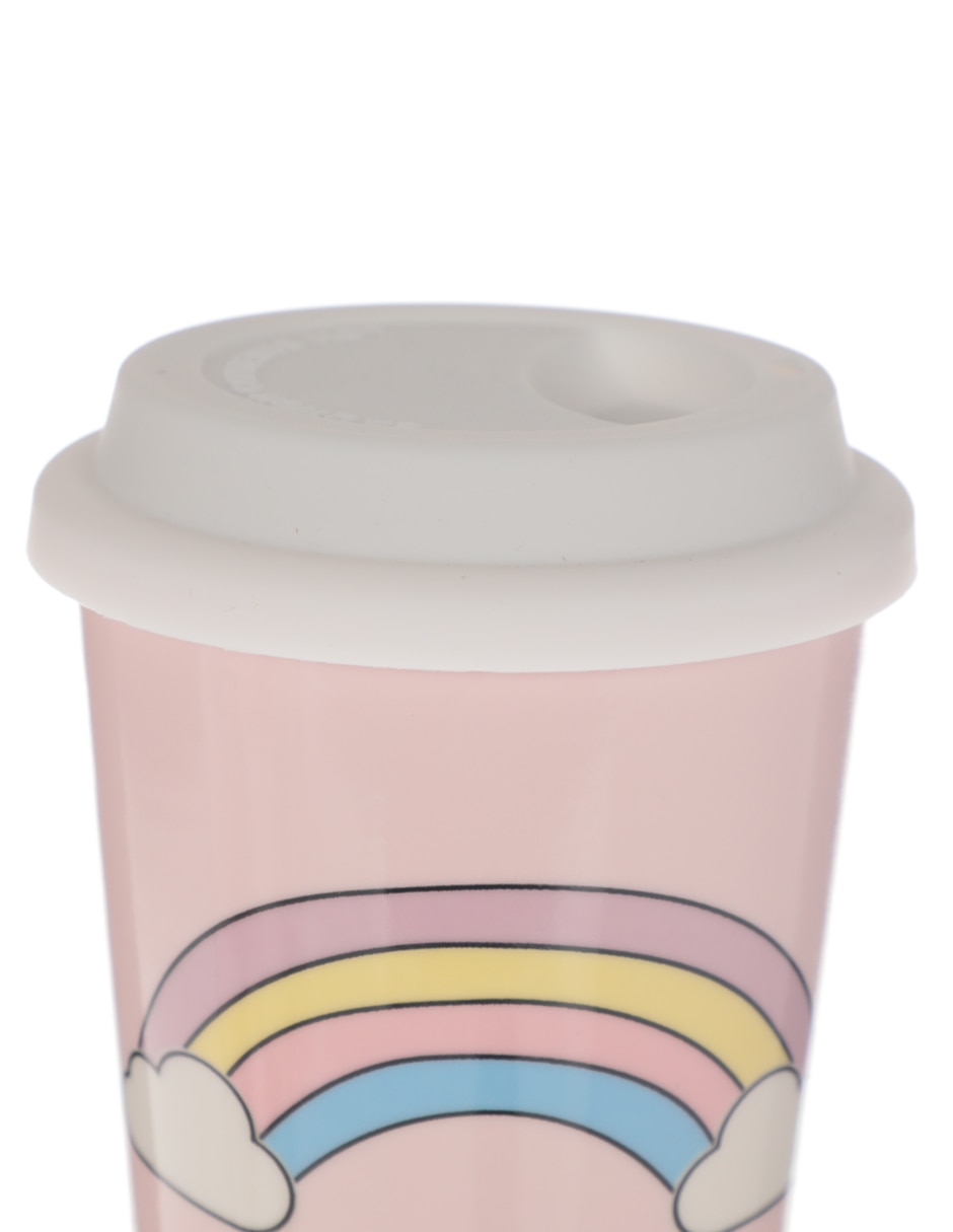 Termo de porcelana Arcoíris con tapa rosca 3