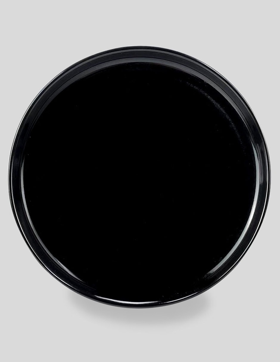 PLATO POSTRE REDONDO BOR, 20 CM, NEGRO