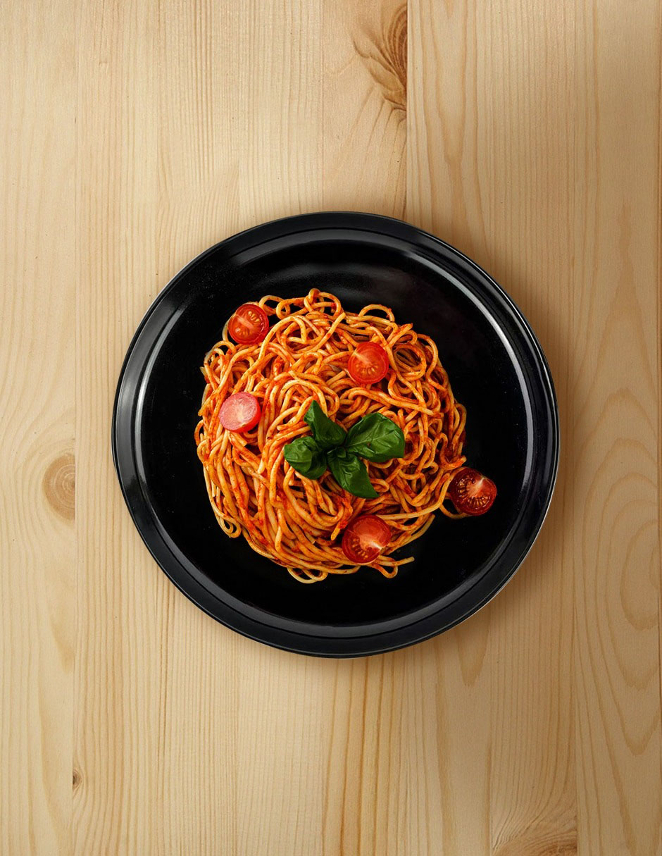 PLATO POSTRE REDONDO BOR, 20 CM, NEGRO